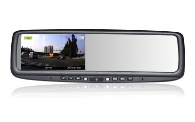 Écran de 4,3 pouces double caméra 720p/480P voiture DVR rétroviseur moniteur, CV-043LA